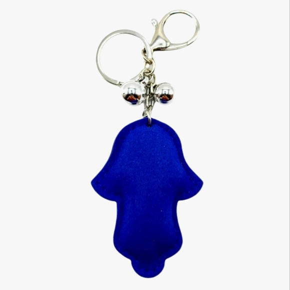 Evil Eye Hamsa Plush Rhinestone Keychain - Picture 2 of 3